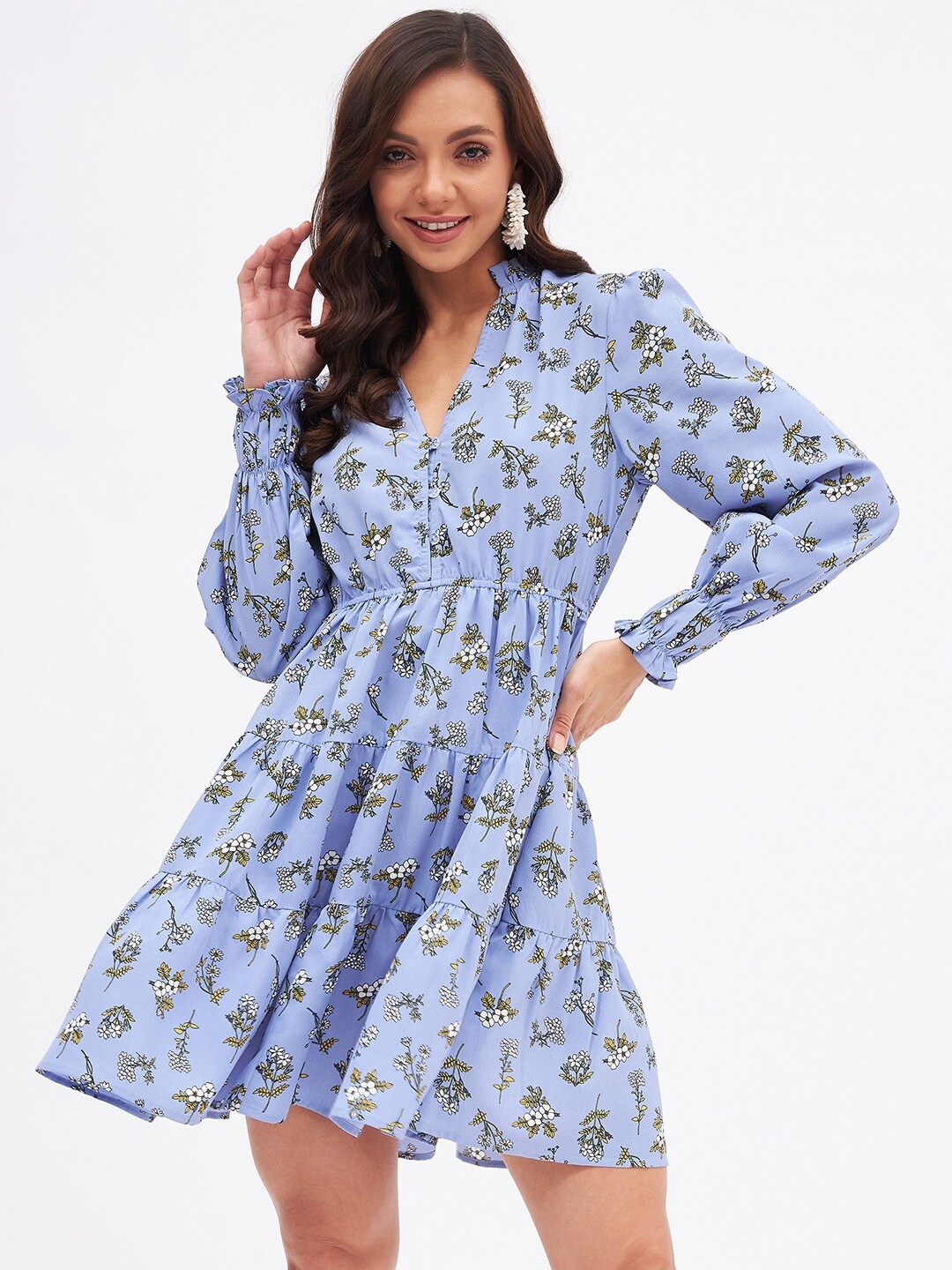 

Kibo Floral Crepe Dress, Blue