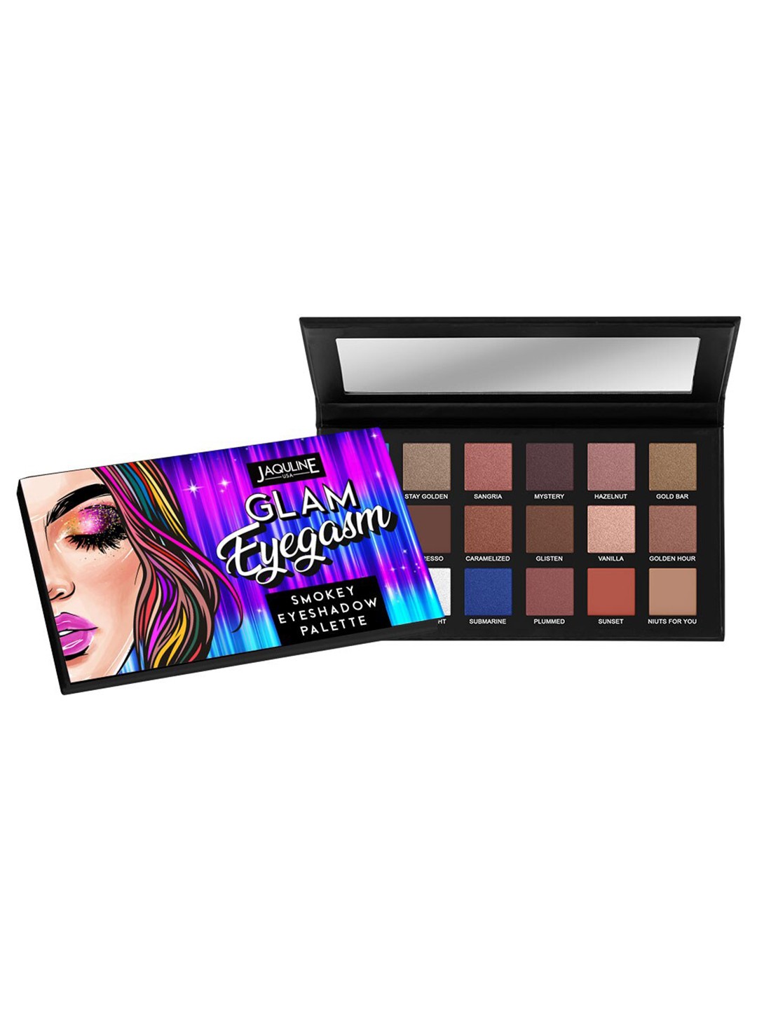 

Jaquline USA Glam Eyegasm Smokey Eyeshadow Palette - 18g, Multi