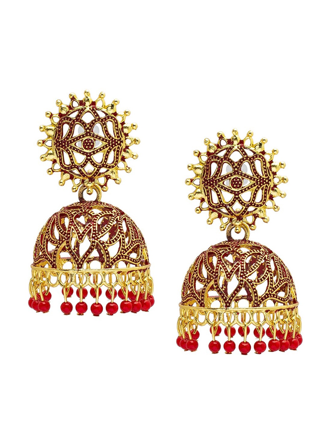 

Shining Jewel - By Shivansh Gold Plated Contemporary Jhumkas Earrings