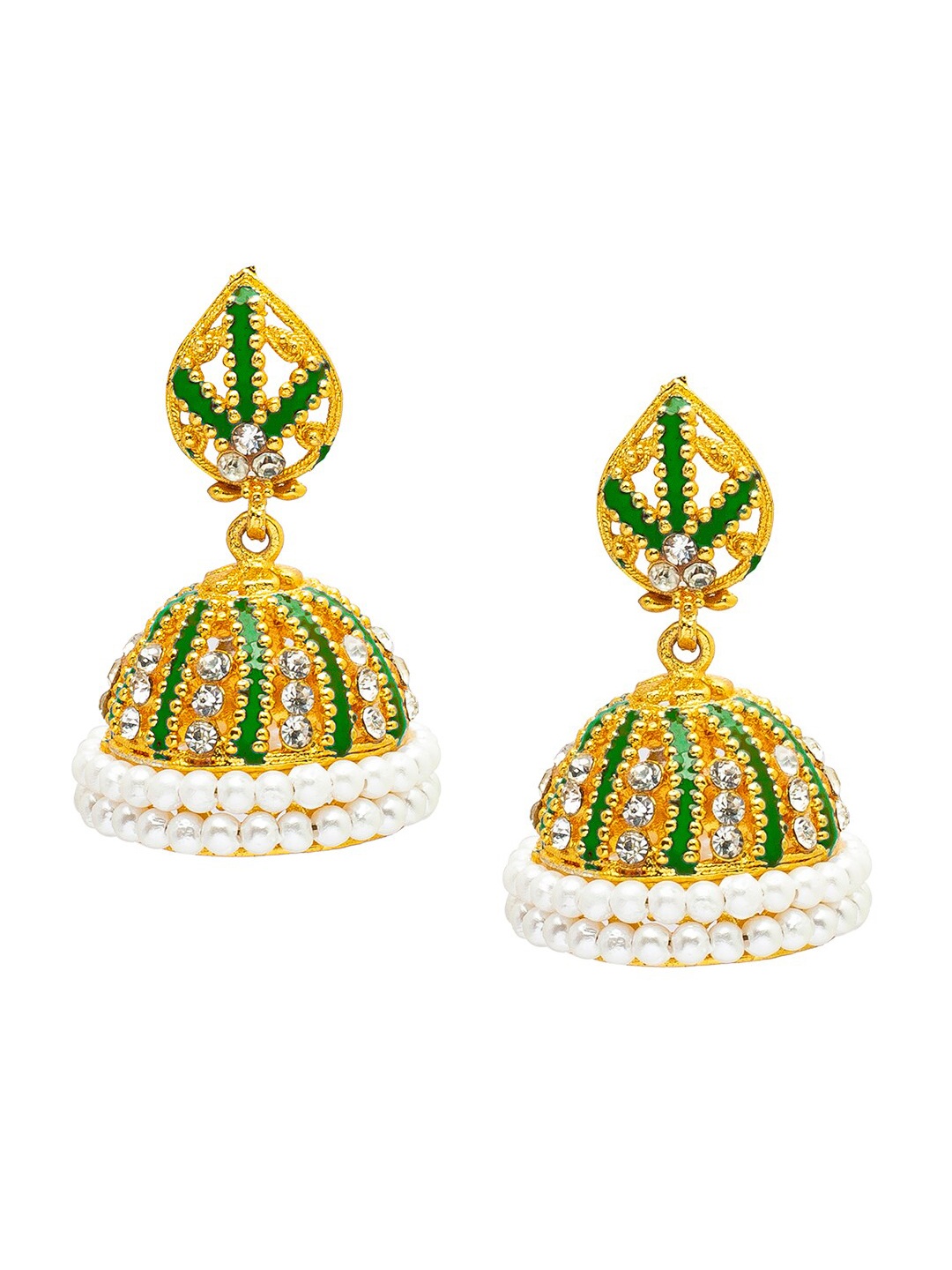 

Shining Jewel - By Shivansh Gold Plated Contemporary Jhumkas Earrings