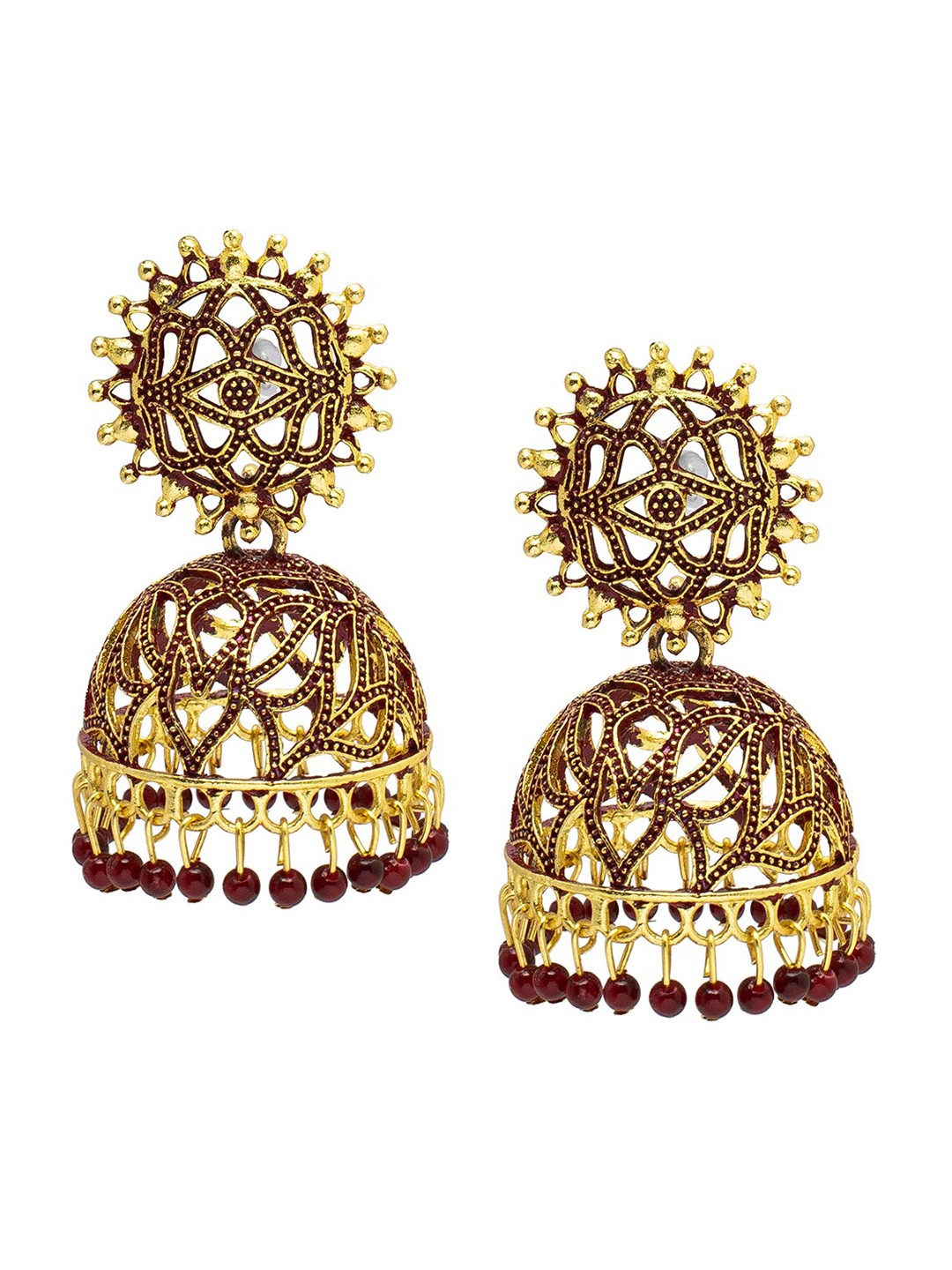 

Shining Jewel - By Shivansh Gold Plated Contemporary Jhumkas Earrings