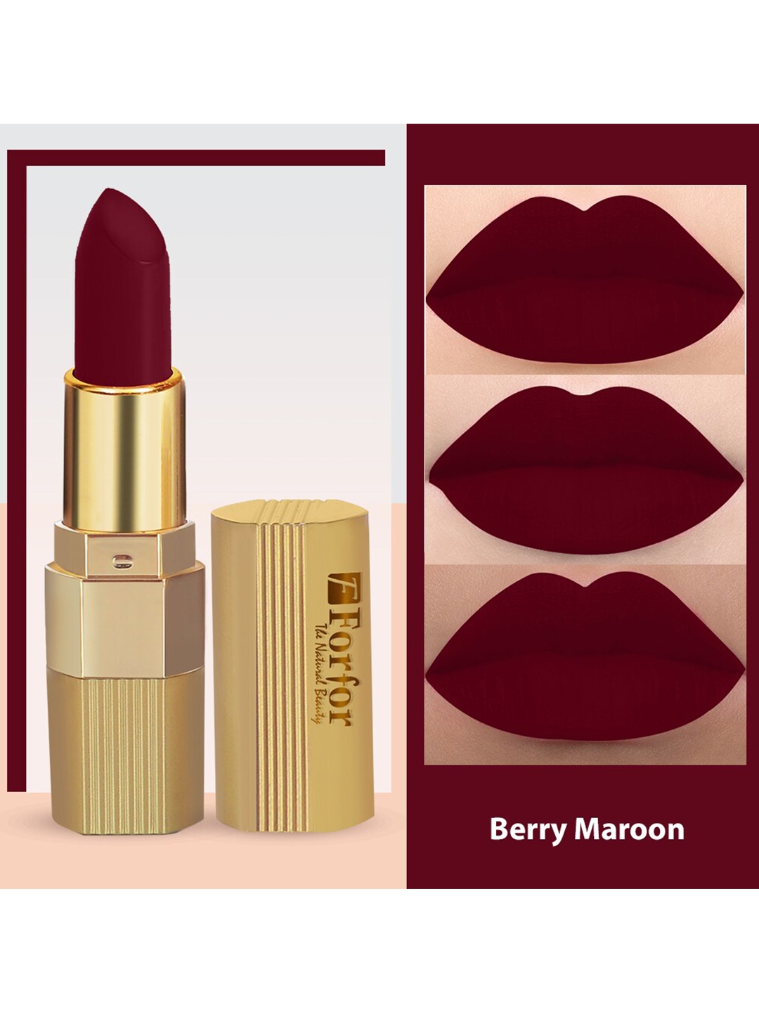 

FORFOR Xpression Matte Long Lasting Waterproof Lipstick 3.5 g-Berry Maroon 307, Burgundy