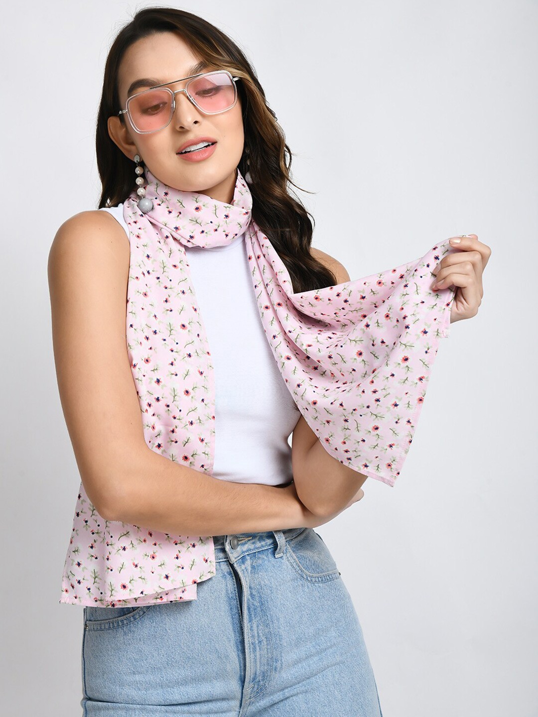 

V&M Women Printed Scarf, Pink