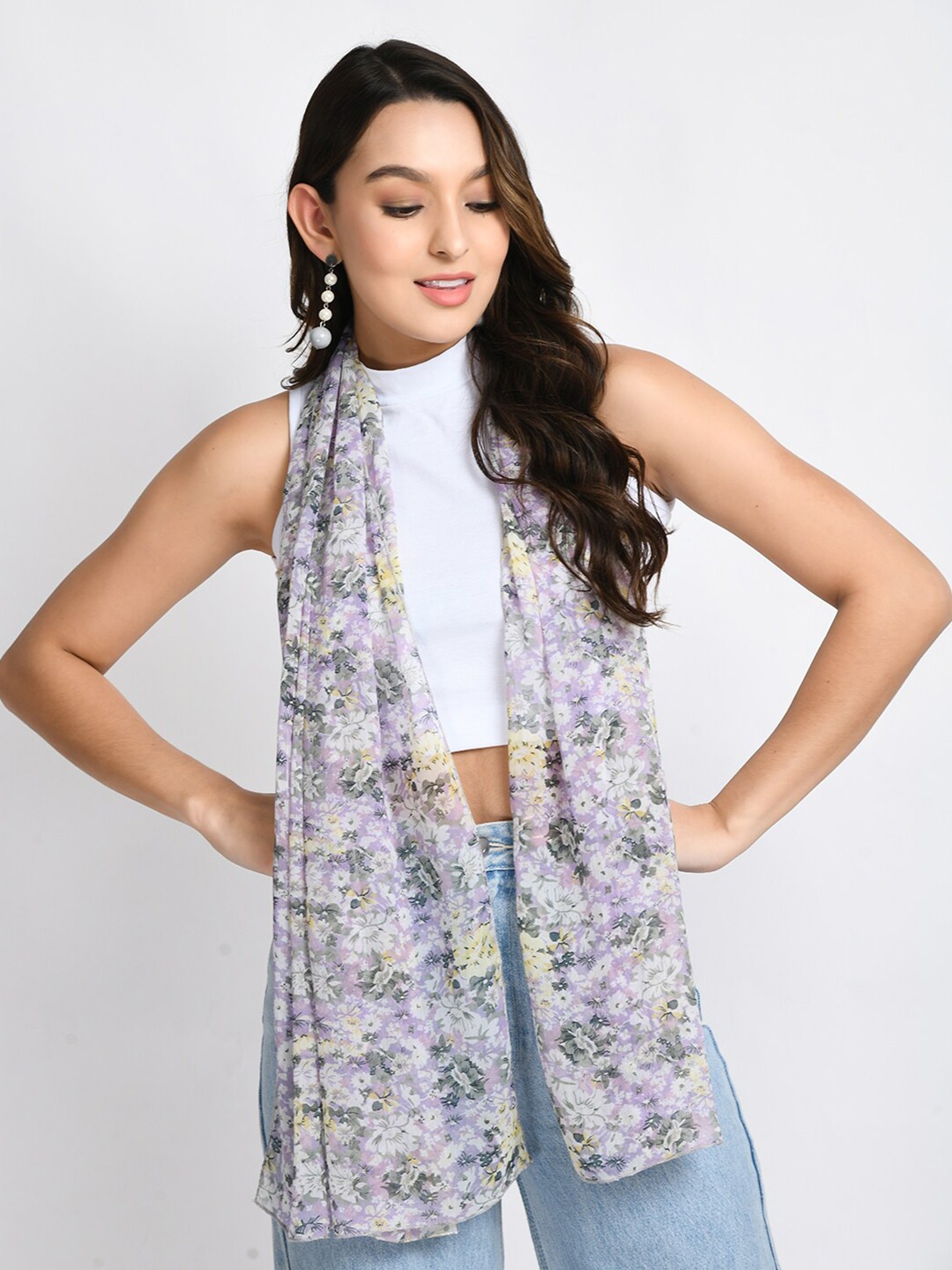 

V&M Women Printed Scarf, Lavender