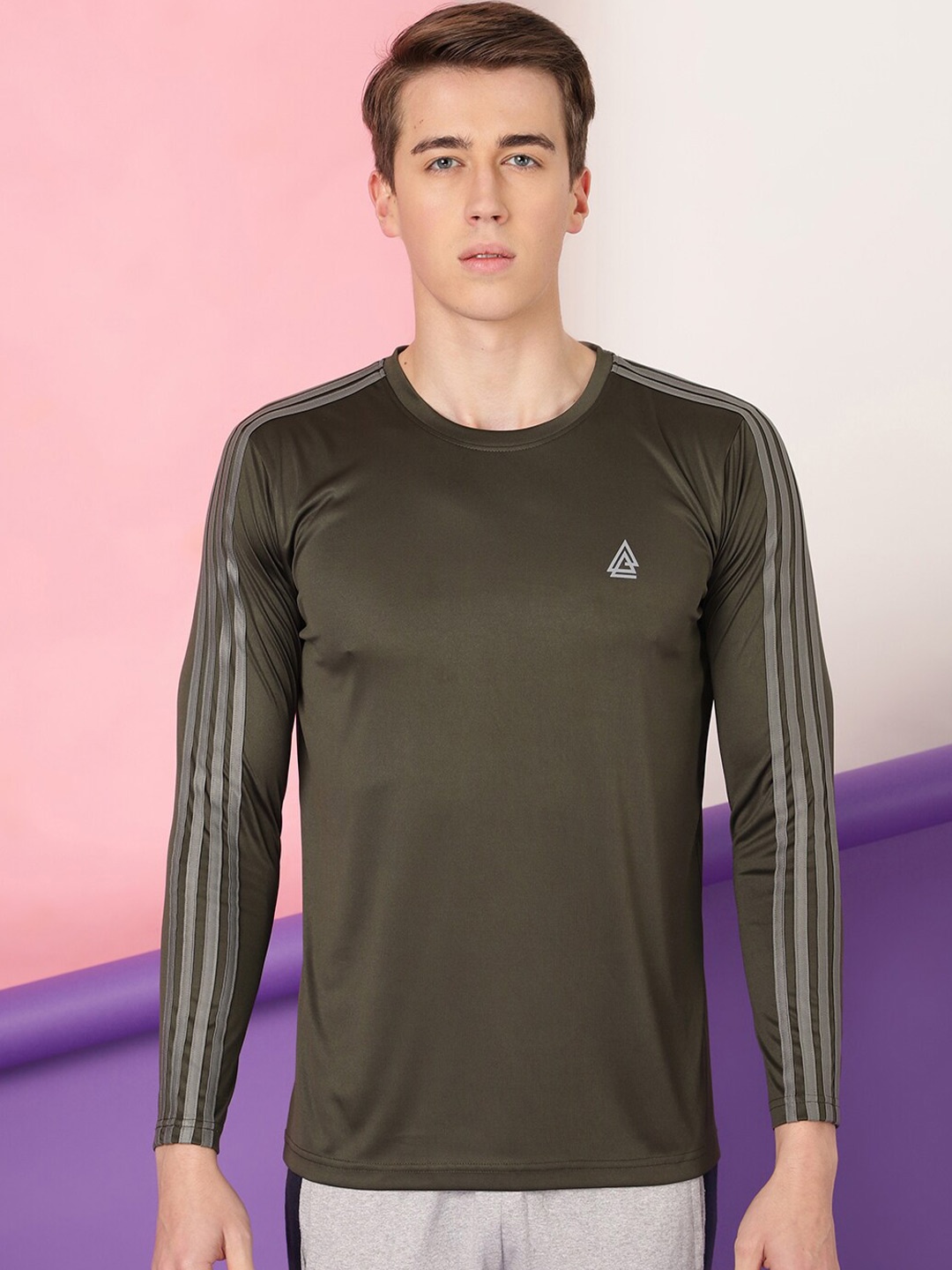 

FTX Men Striped T-shirt, Olive