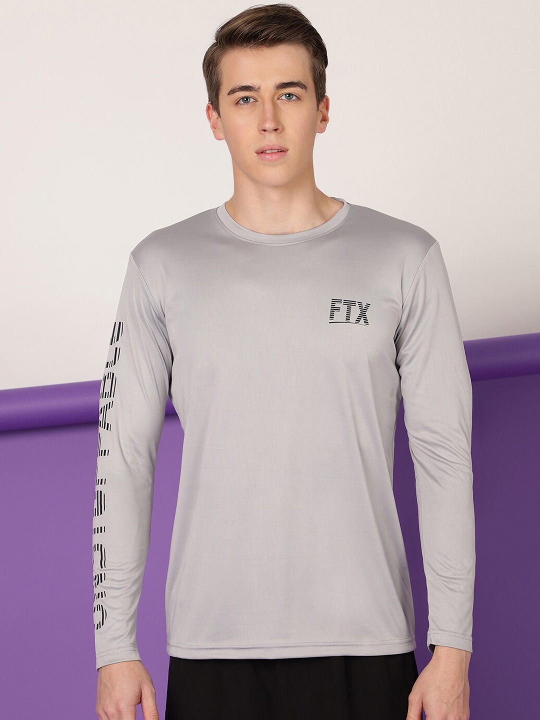 

FTX Men Typography Printed T-shirt, Grey