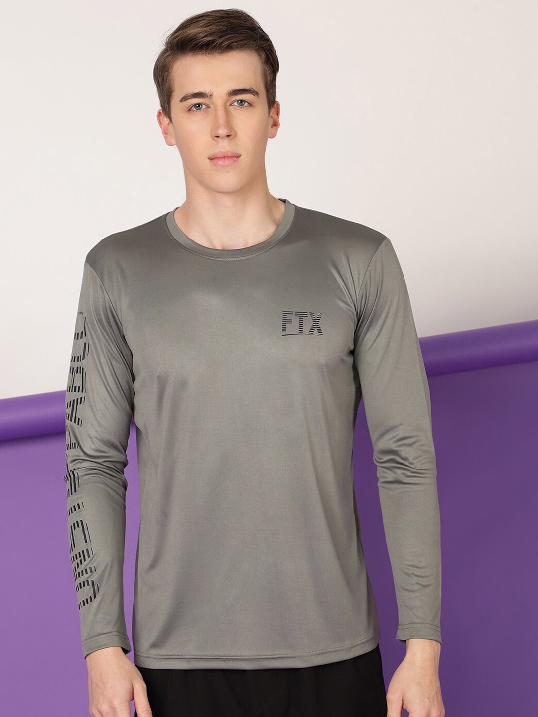 

FTX Men Typography Printed T-shirt, Grey