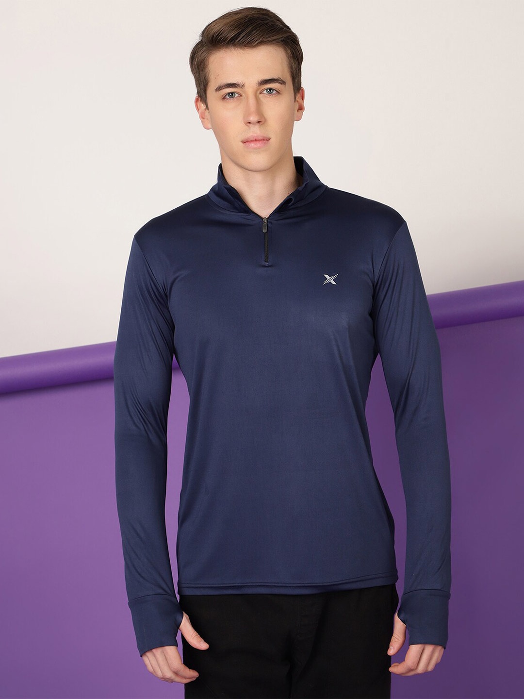 

FTX Men High Neck T-shirt, Navy blue