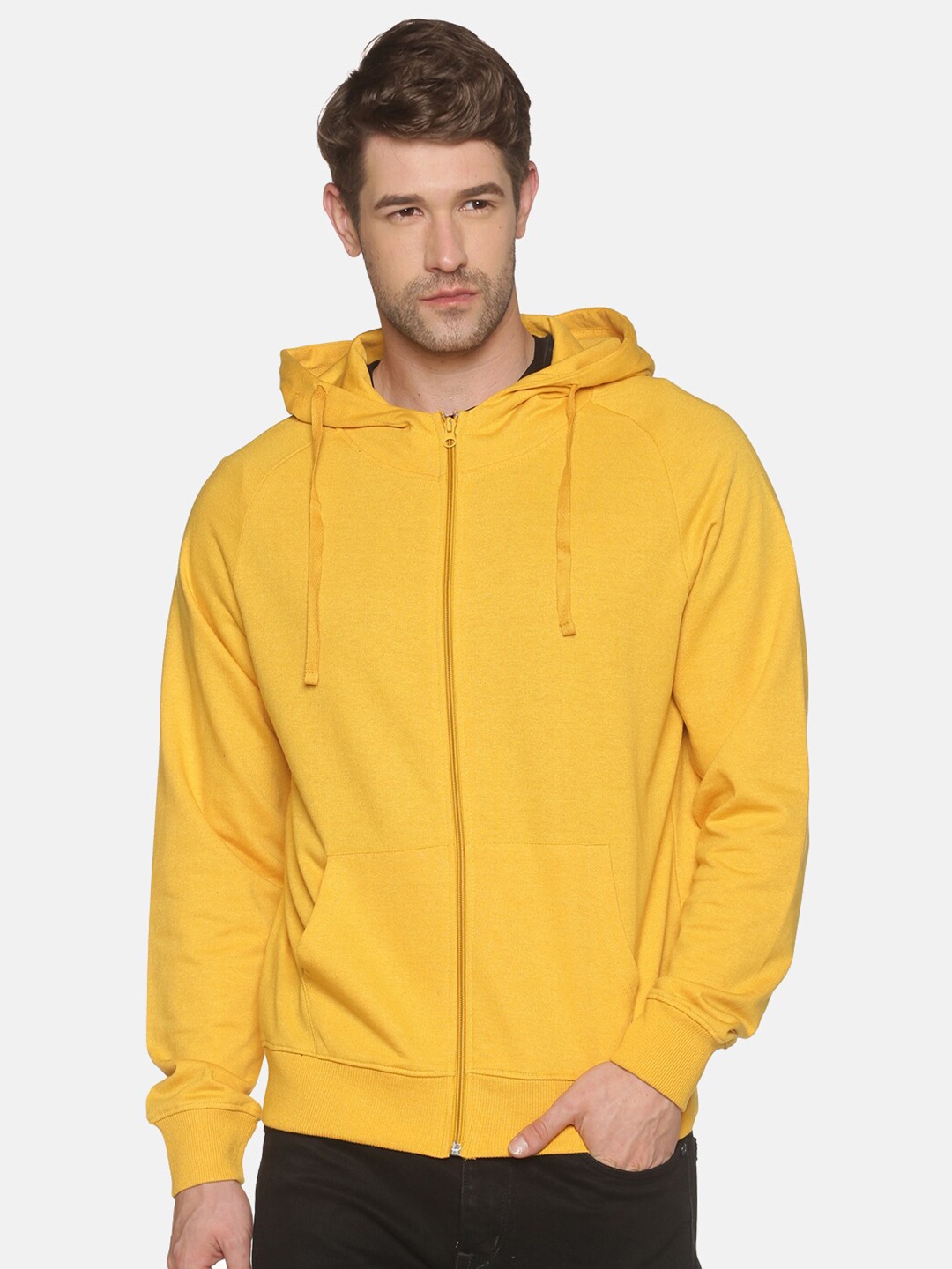 

BLACK RADIO Hooded Cotton Sweatshirt, Yellow