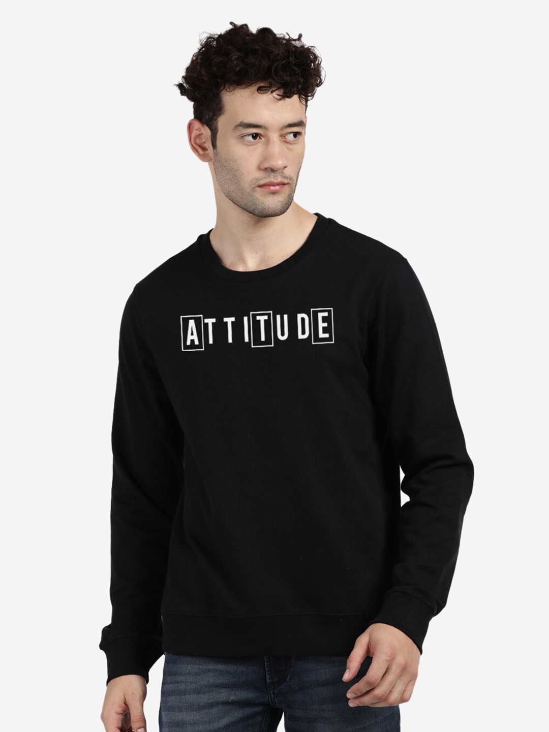 

BLACK RADIO Men Black Printed Sweatshirt