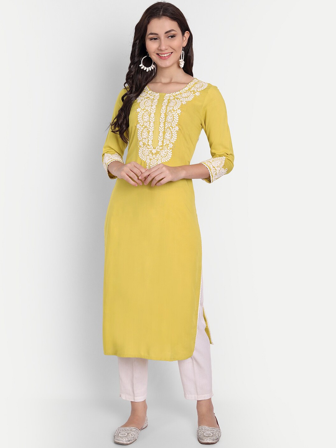 

SUTI Paisley Embroidered Thread Work Kurta, Mustard