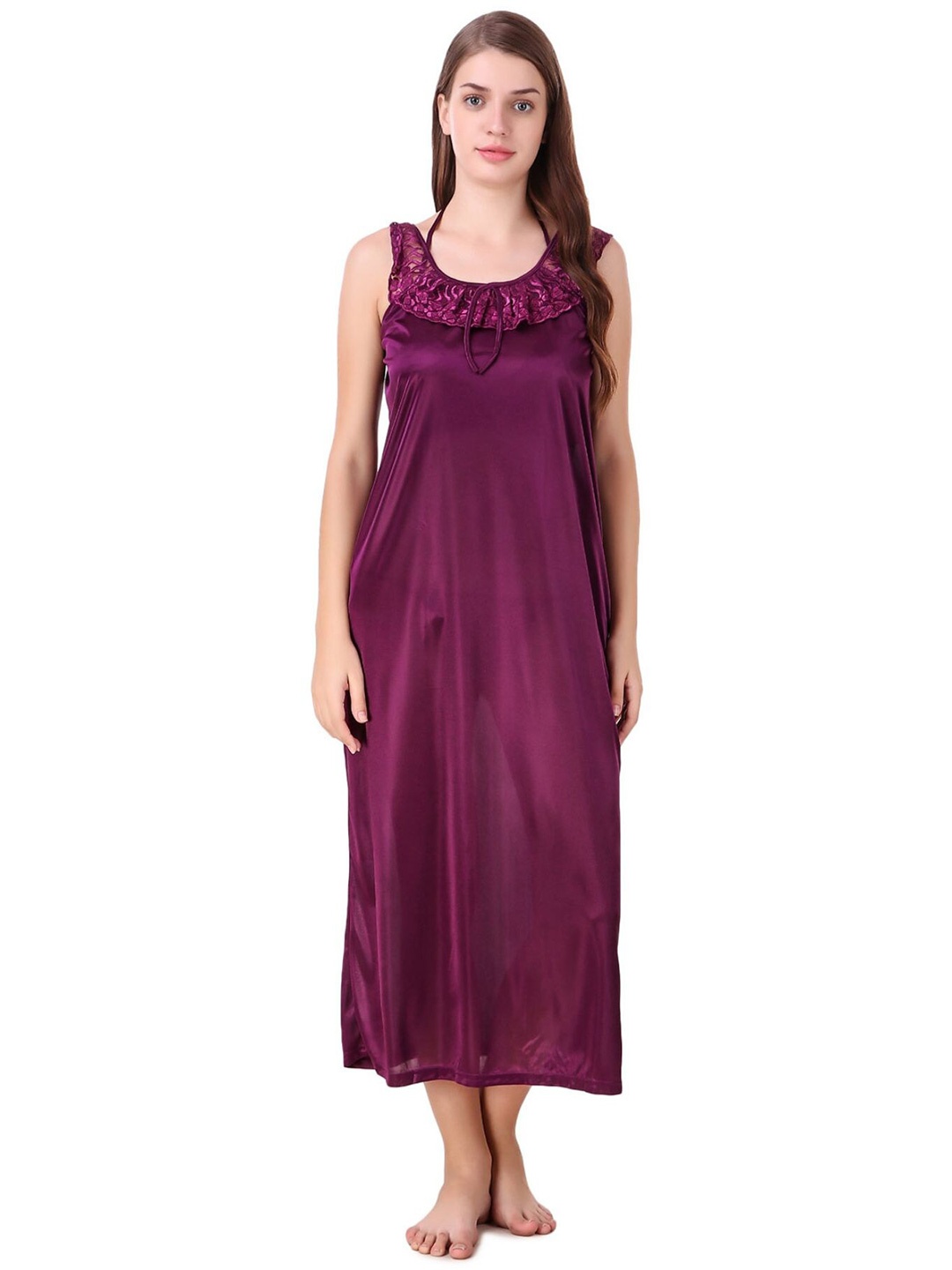 

Fasense Women Maxi Nightdress, Purple