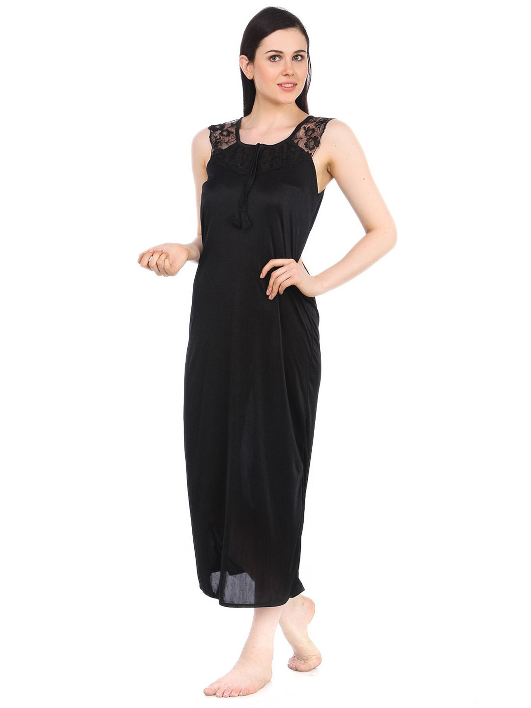 

Fasense Women Maxi Nightdress, Black