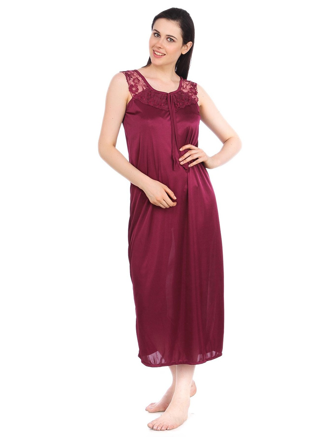 

Fasense Women Maxi Nightdress, Maroon