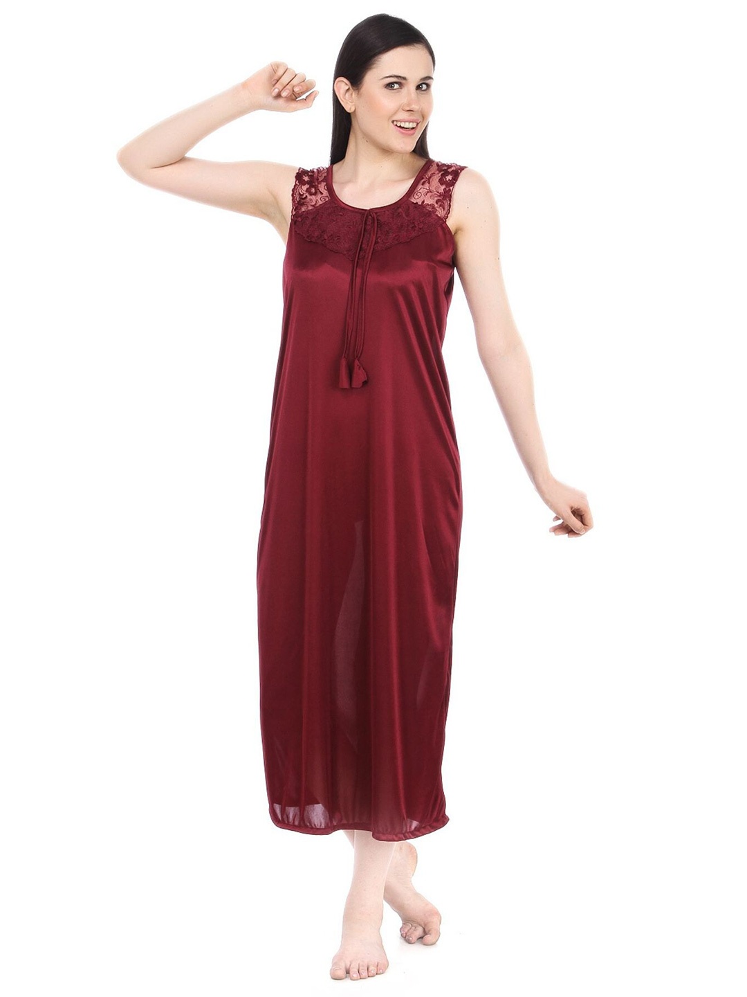 

Fasense Women Maxi Nightdress, Maroon