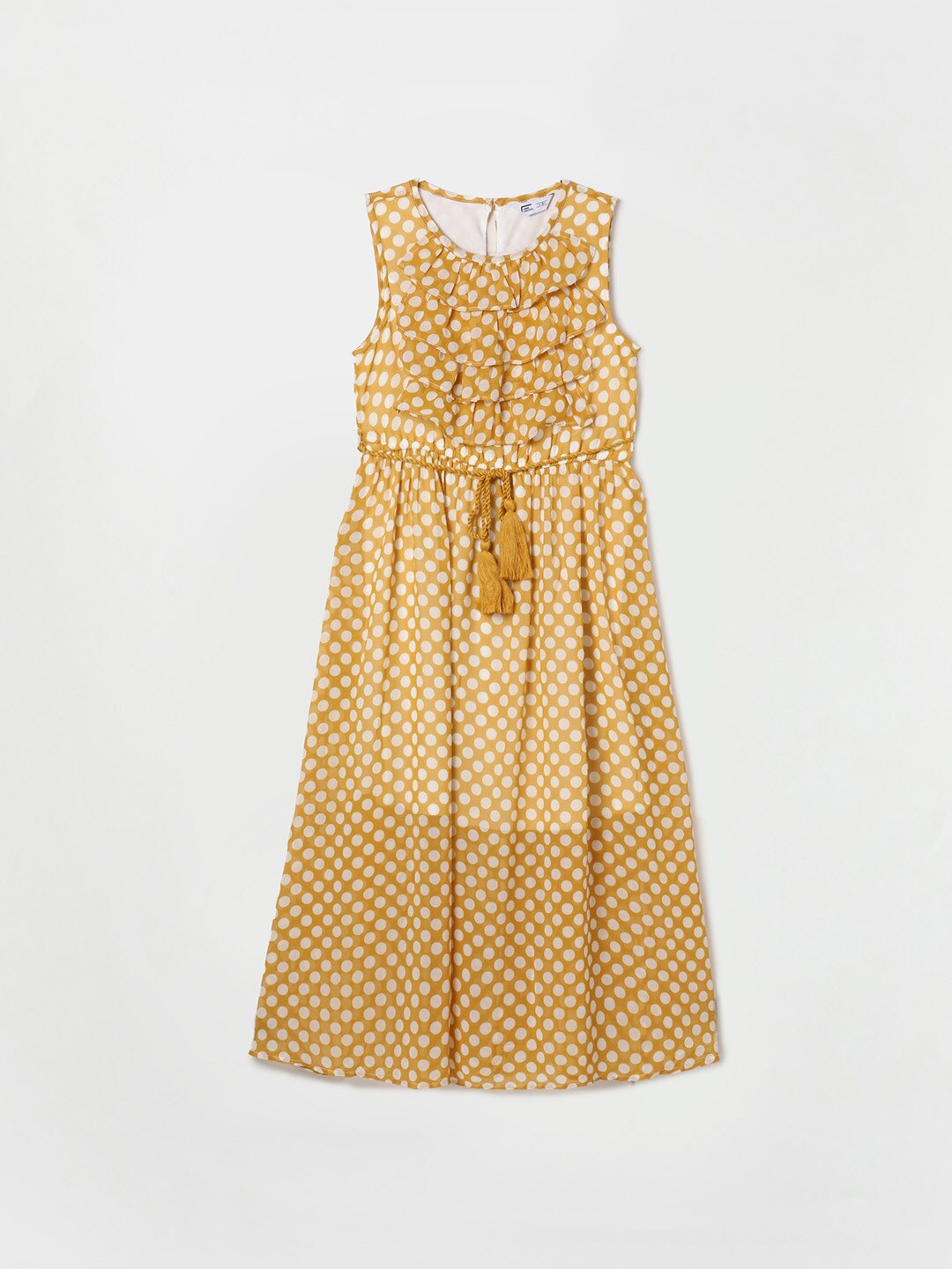 

Fame Forever by Lifestyle Polka Dot Printed Midi Dress, Yellow