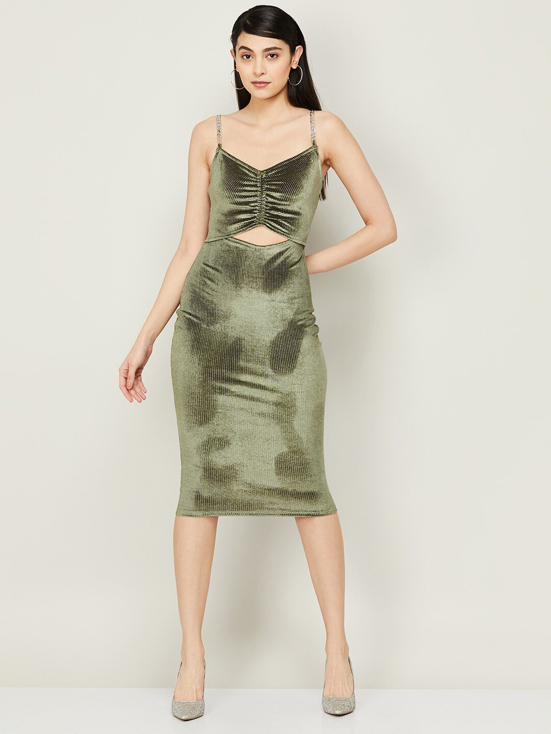 

Ginger by Lifestyle Bodycon Midi Dress, Olive