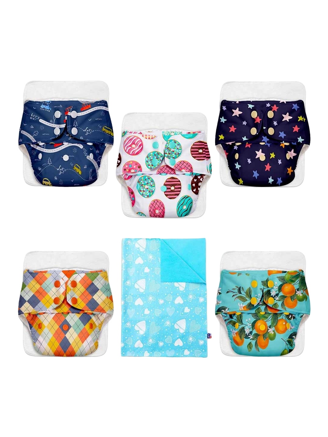 

SuperBottoms Infant Set Of 6 Diaper & Soaker Pads, Blue