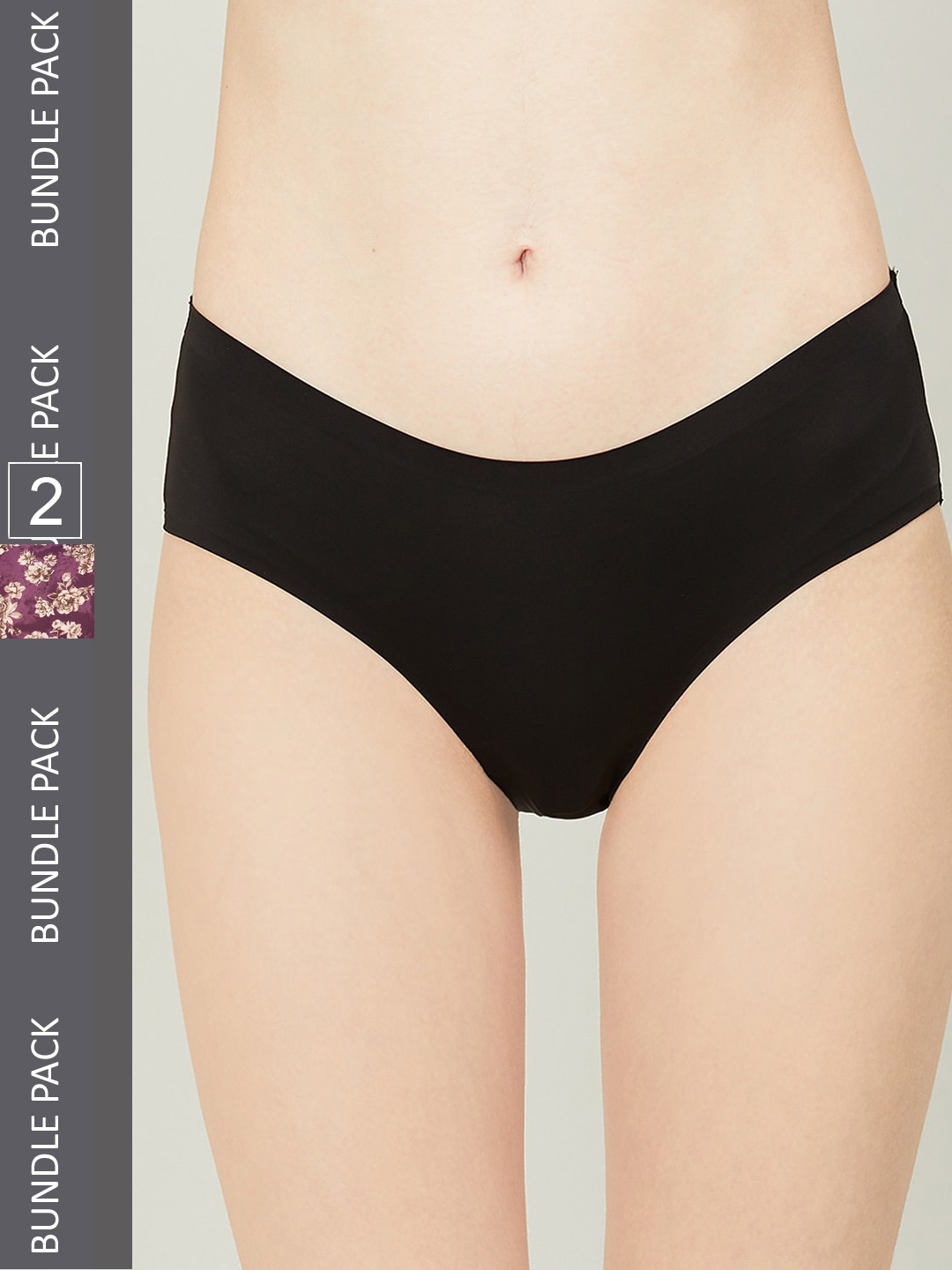 

Ginger by Lifestyle Women Pack Of 2 Printed Hipster Briefs, Black