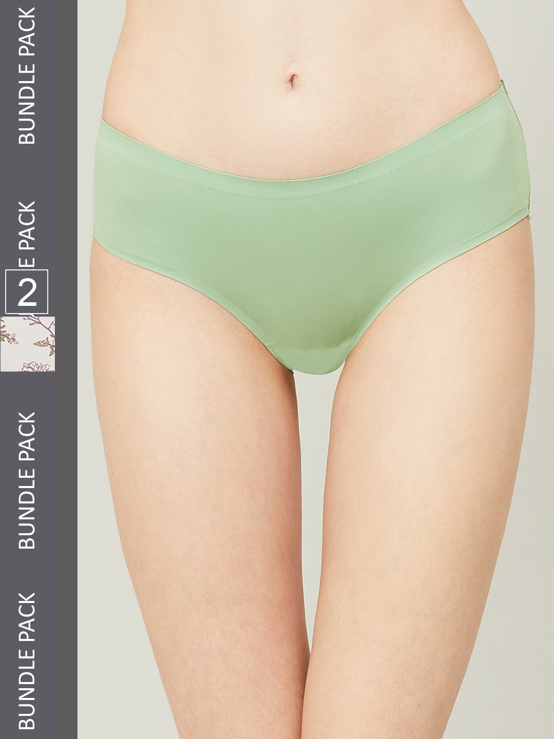 

Ginger by Lifestyle Women Pack Of 2 Printed Hipster Briefs, Green