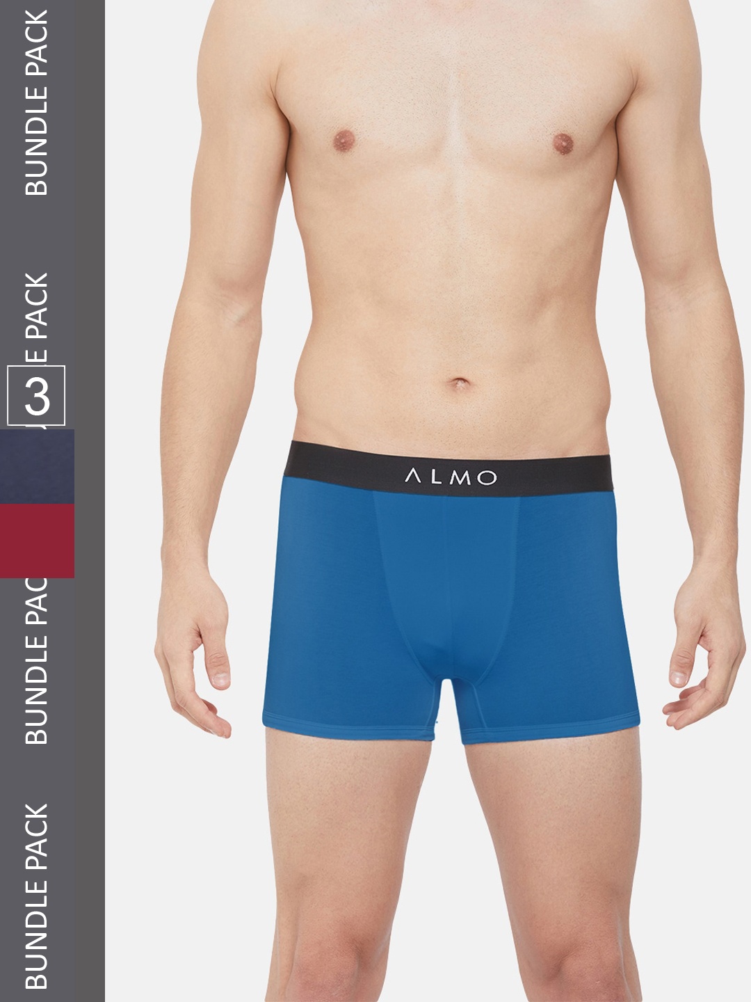 

Almo Wear Pack of 3 Micro Modal Slim-Fit Trunks CRED-T-BLCBR, Blue