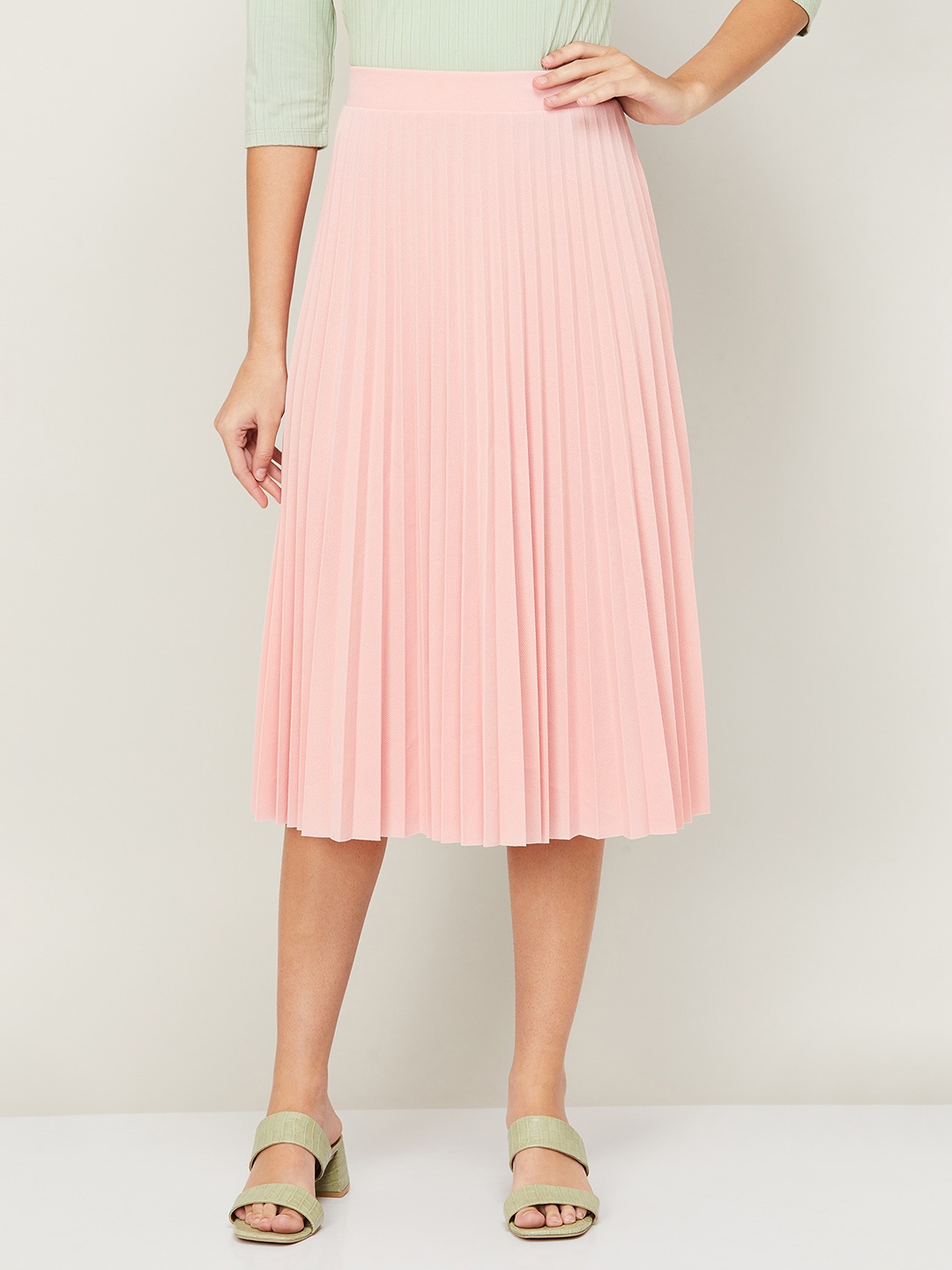

CODE by Lifestyle Accordion-Pleated Midi-Length Skirts, Pink