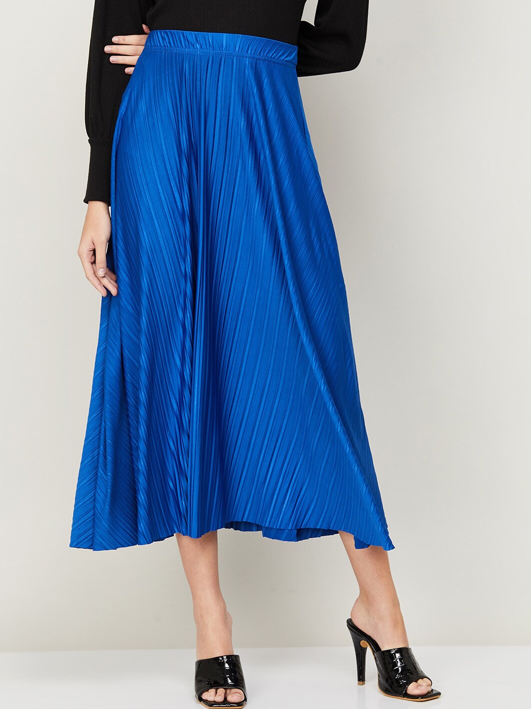 

CODE by Lifestyle Accordion Pleated Skirt, Blue