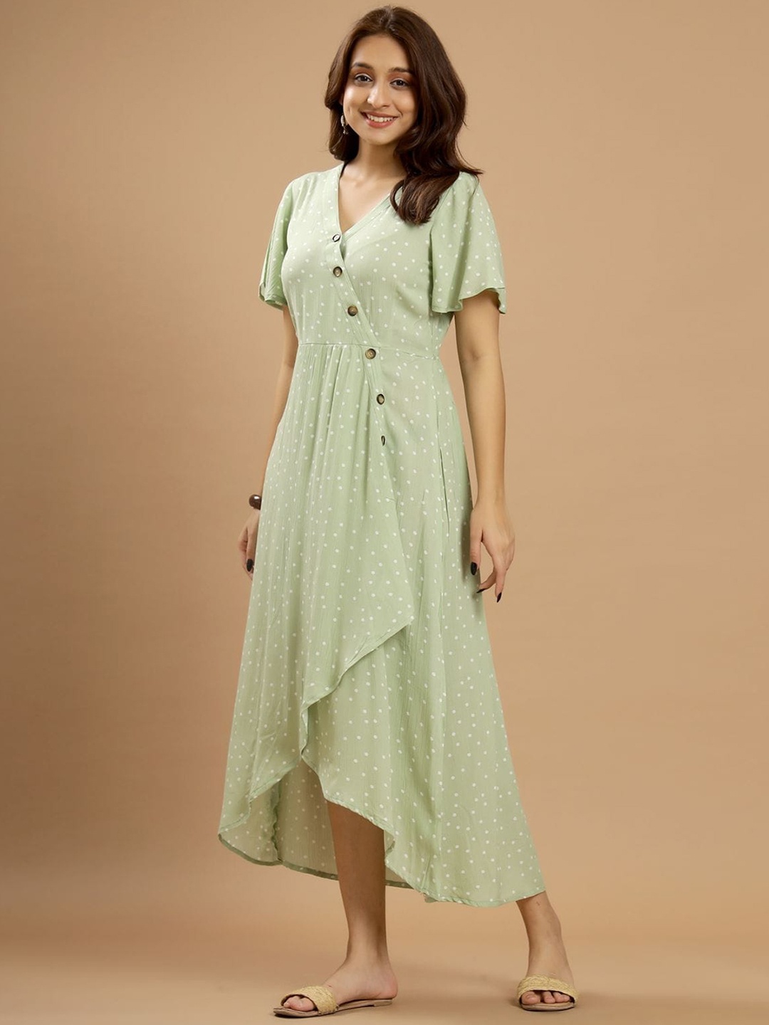 

AUTUMN LANE Printed Midi Dress, Sea green