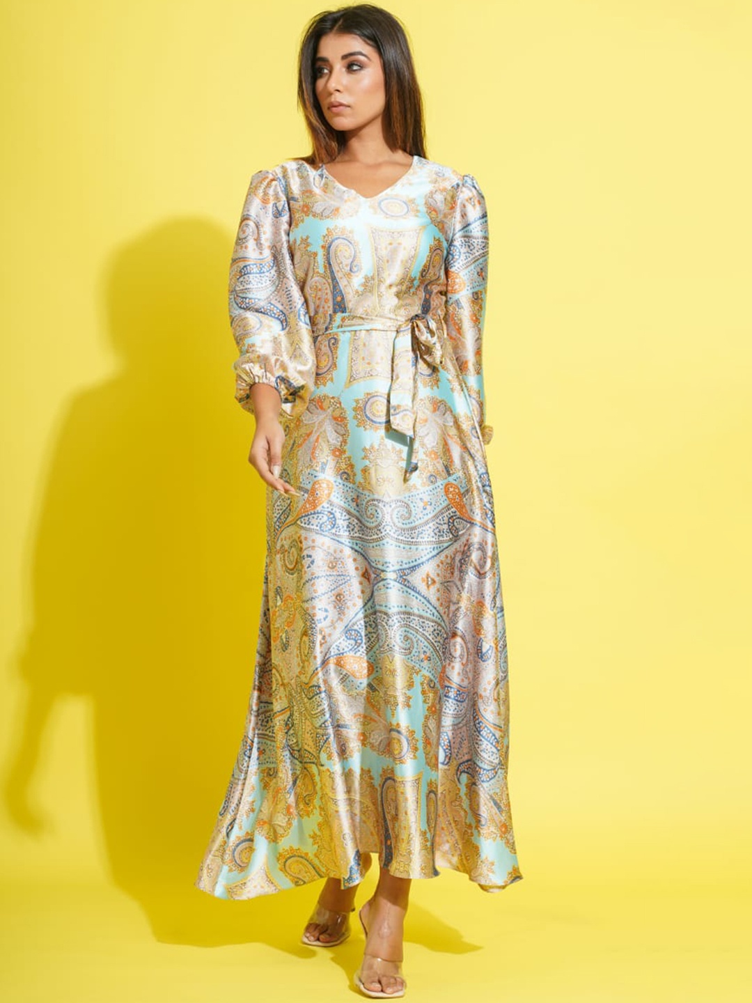 

AUTUMN LANE Sayonara Printed Ethnic Dresses, Sea green