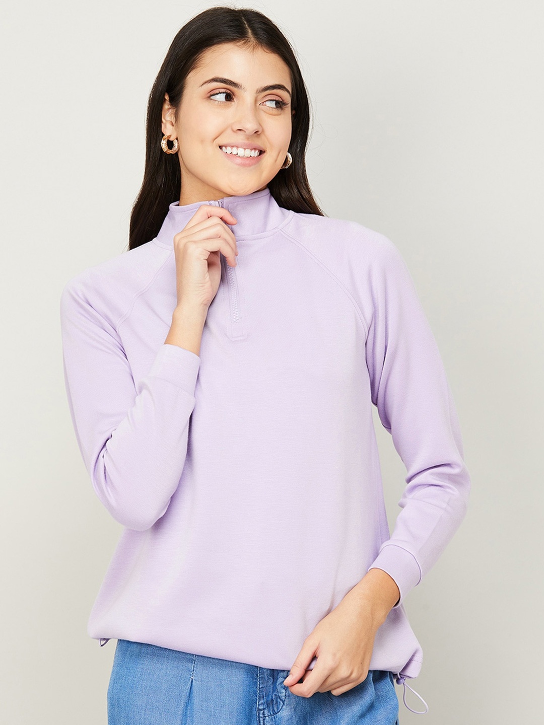 

Fame Forever by Lifestyle Mock Collar Pullover Sweatshirt, Lavender