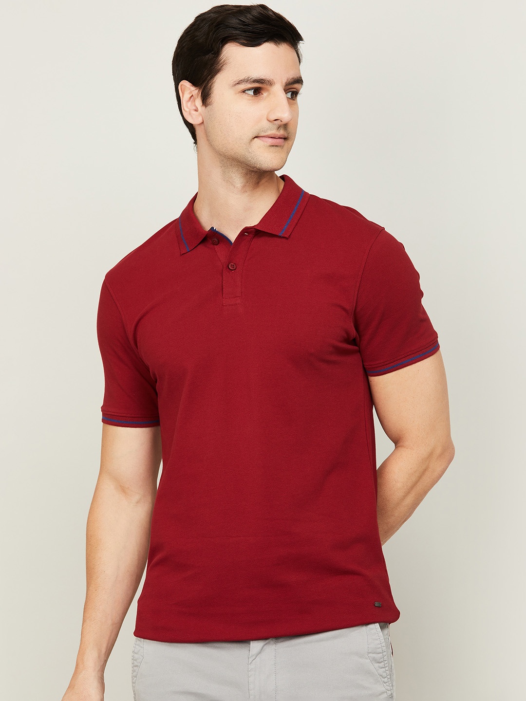 

CODE by Lifestyle Men Polo Collar T-shirt, Red
