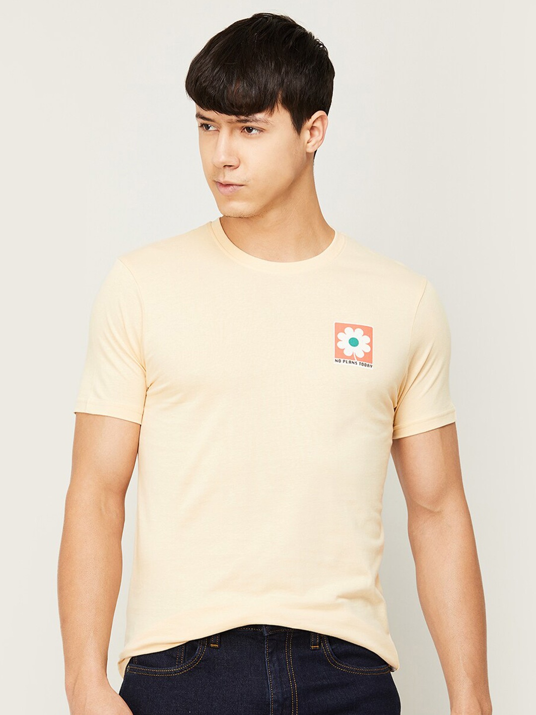 

Fame Forever by Lifestyle Men Printed Cotton T-shirt, Beige