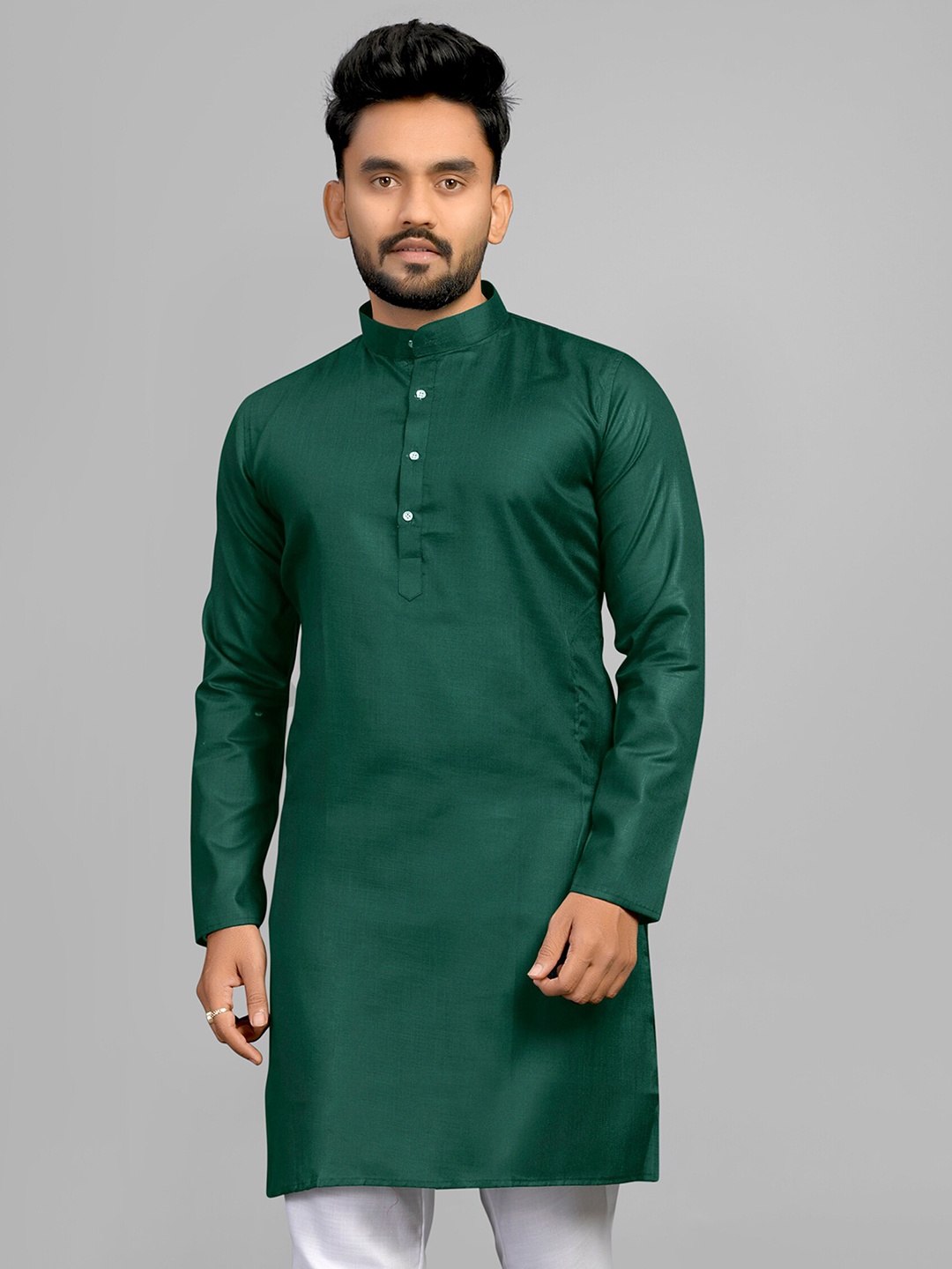 

Fashion FRICKS Men Green Thread Work Kurta