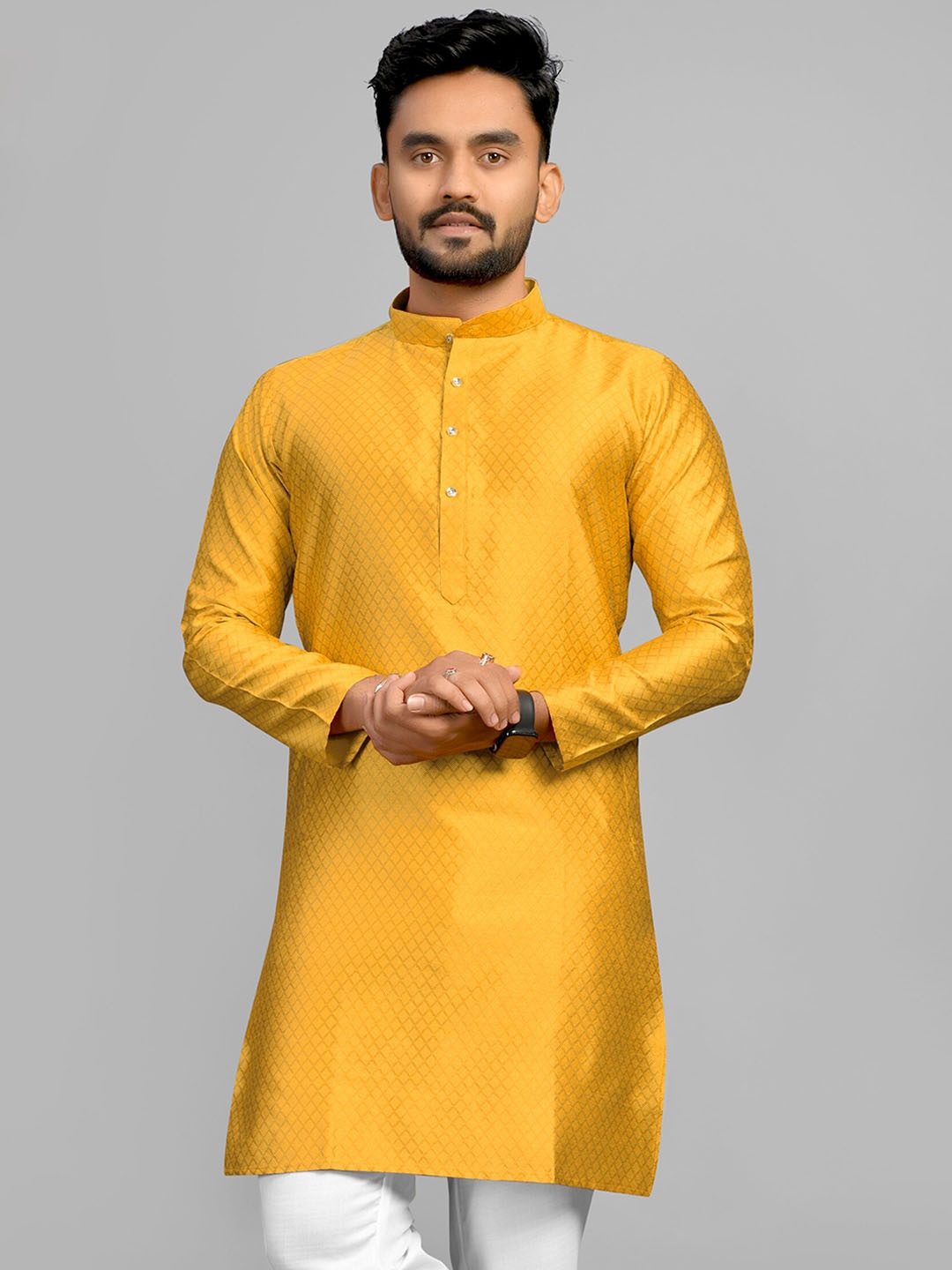 

Fashion FRICKS Men Kurta, Mustard