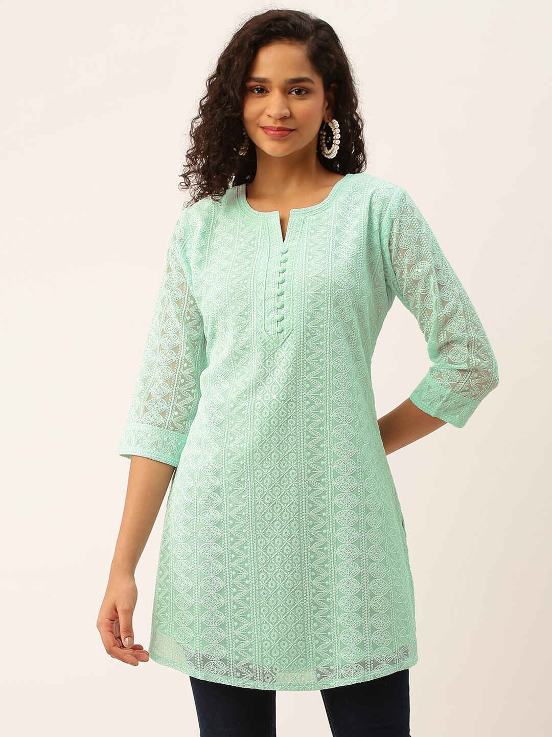 

ZOLA Embroidered Tunic, Green