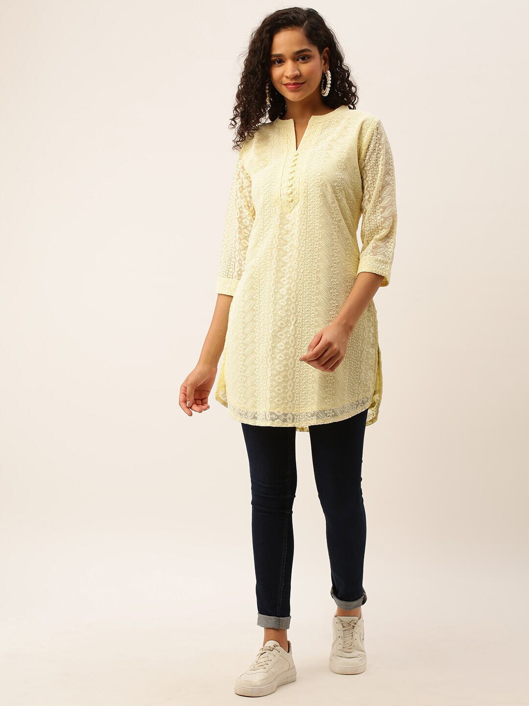 

ZOLA Embroidered Tunic, Yellow