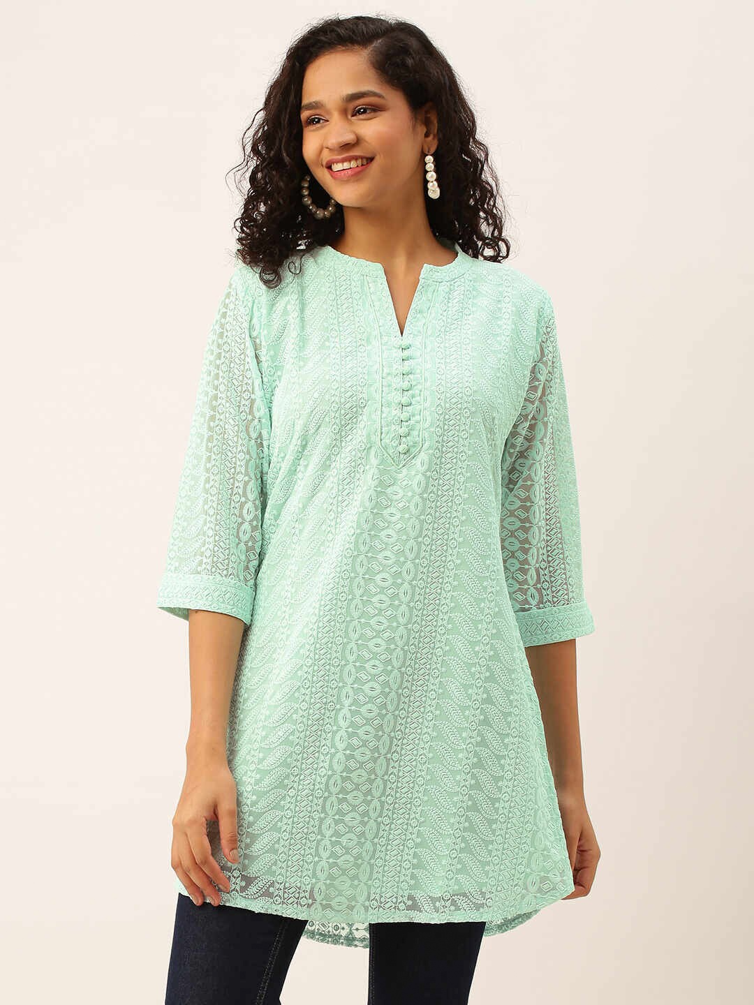 

ZOLA Embroidered Tunic, Green