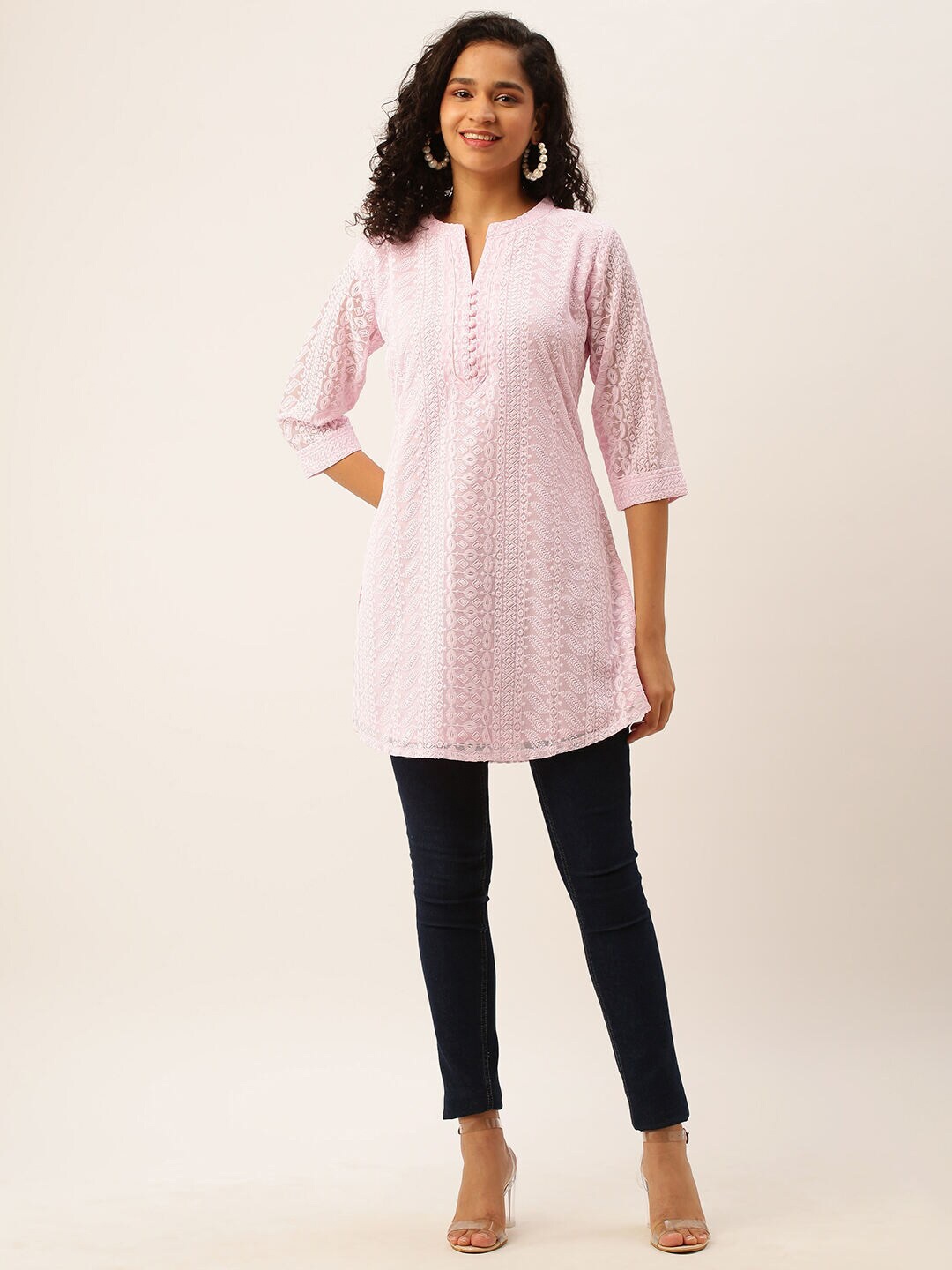 

ZOLA Embroidered Tunic, Pink
