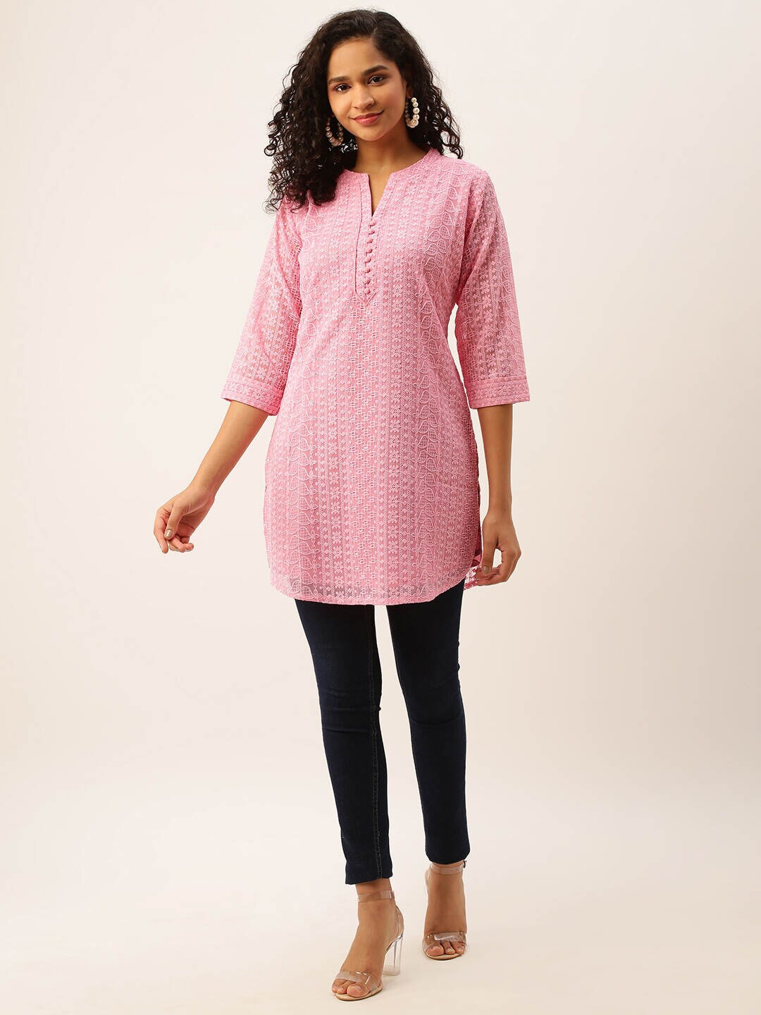 

ZOLA Embroidered Tunic, Pink