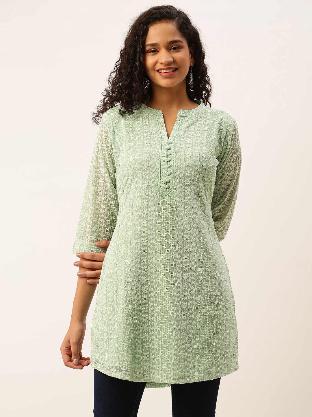 

ZOLA Embroidered Tunic, Green