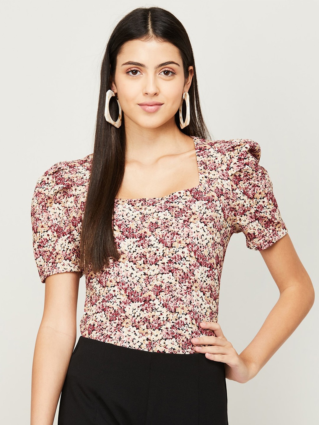 

CODE by Lifestyle Floral Print Top, Red