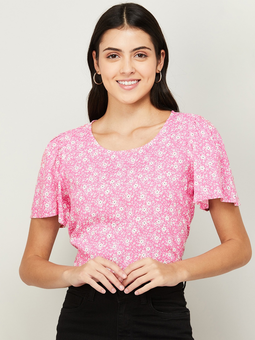 

Fame Forever by Lifestyle Floral Print Top, Pink