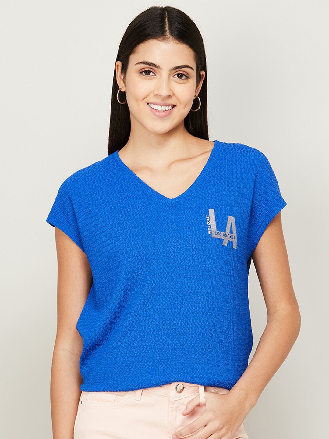 

Fame Forever by Lifestyle Extended Sleeves Top, Blue