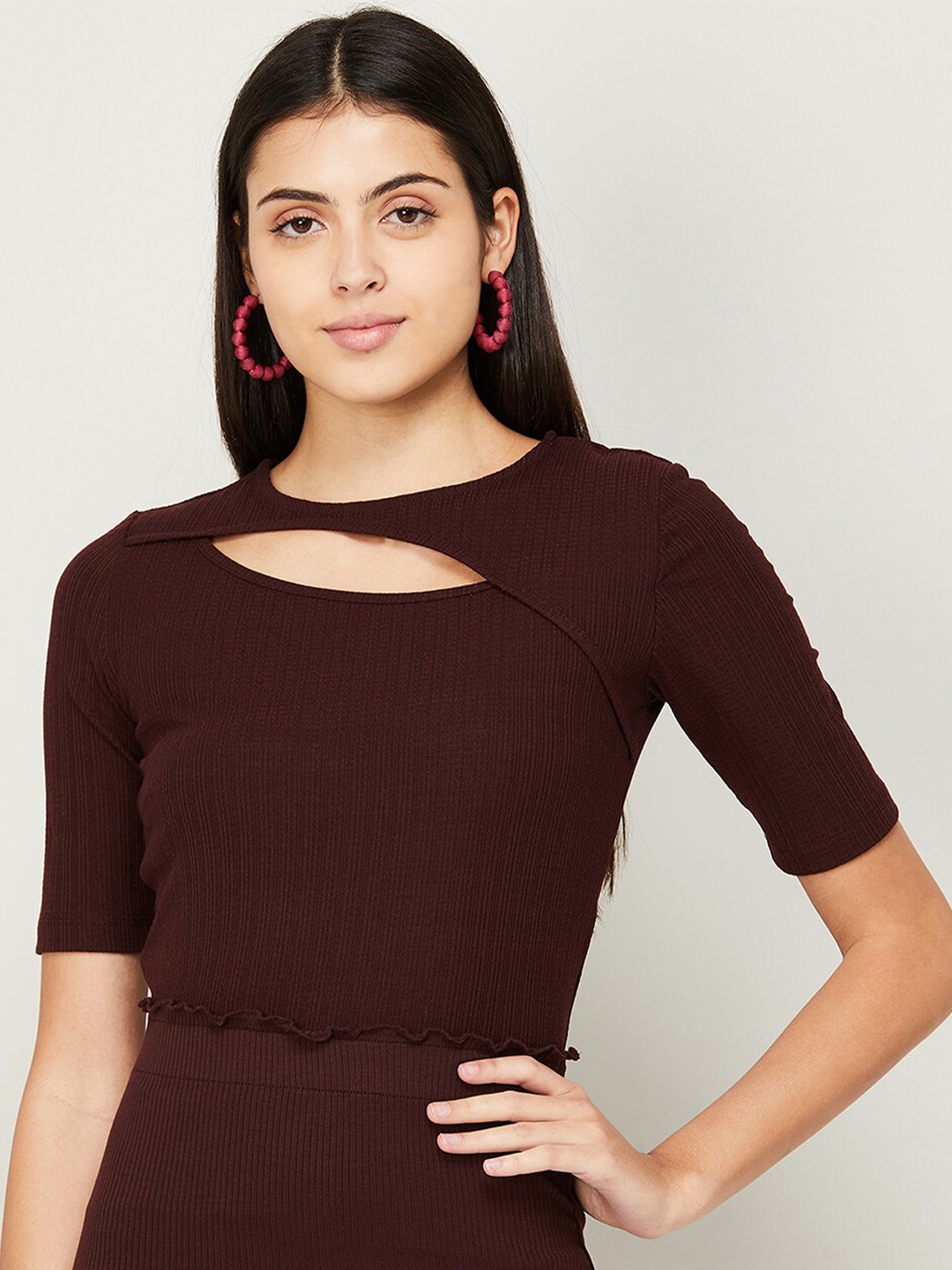 

Ginger by Lifestyle Solid Fitted Top, Purple