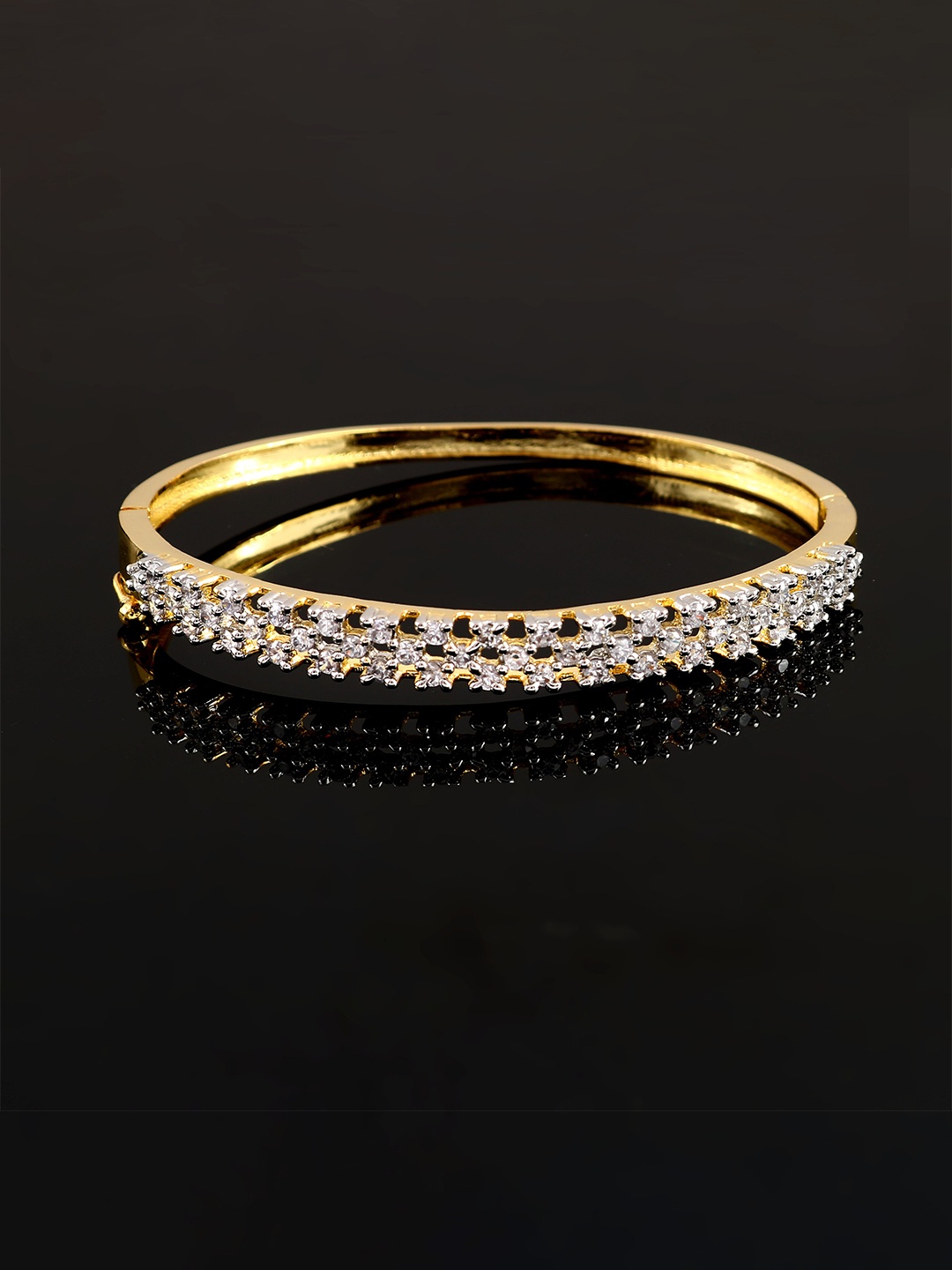 

Jewar Mandi Women Gold Plated Brass Cubic Zirconia Antique Bangle-Style Bracelet