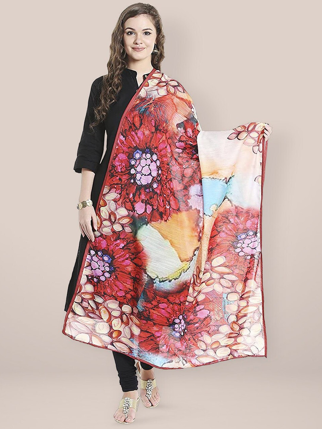 

Dupatta Bazaar Printed Dupatta, Red