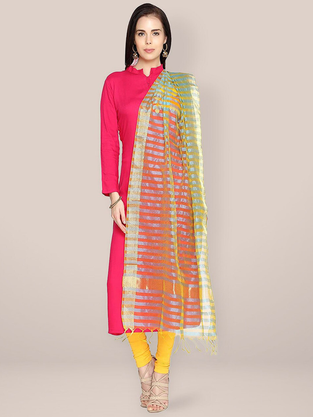 

Dupatta Bazaar Striped Dupatta, Blue