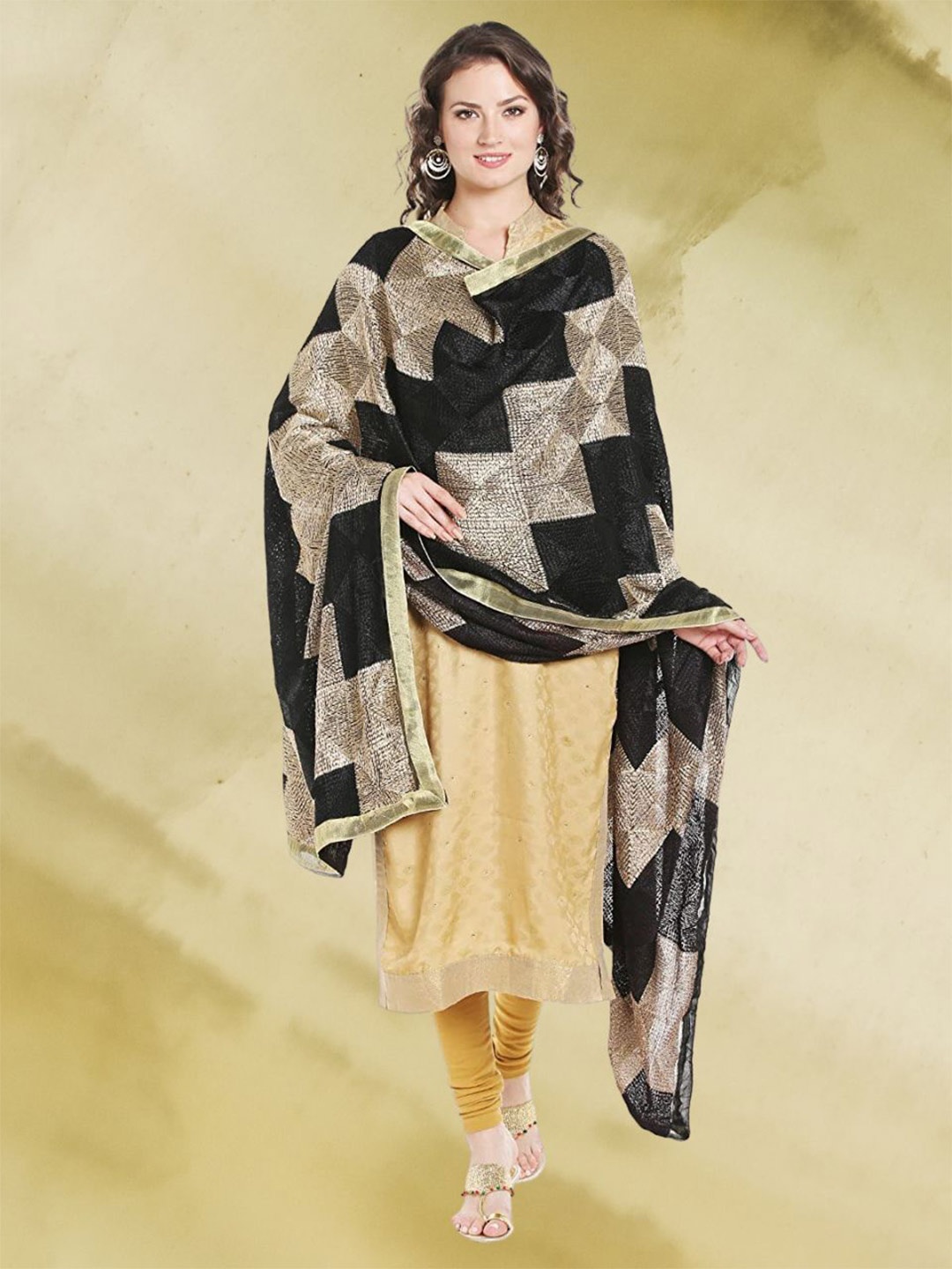 

Dupatta Bazaar Embroidered Dupatta, Black