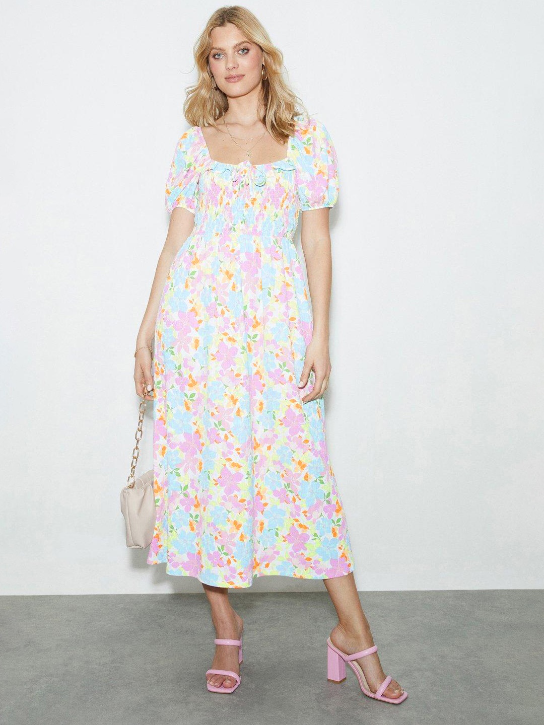 

DOROTHY PERKINS Floral Printed A-Line Midi Dress, Lavender