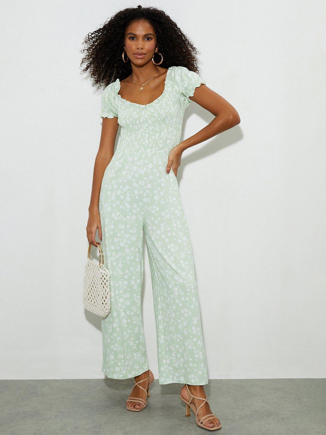 

DOROTHY PERKINS Printed Basic Jumpsuit, Green